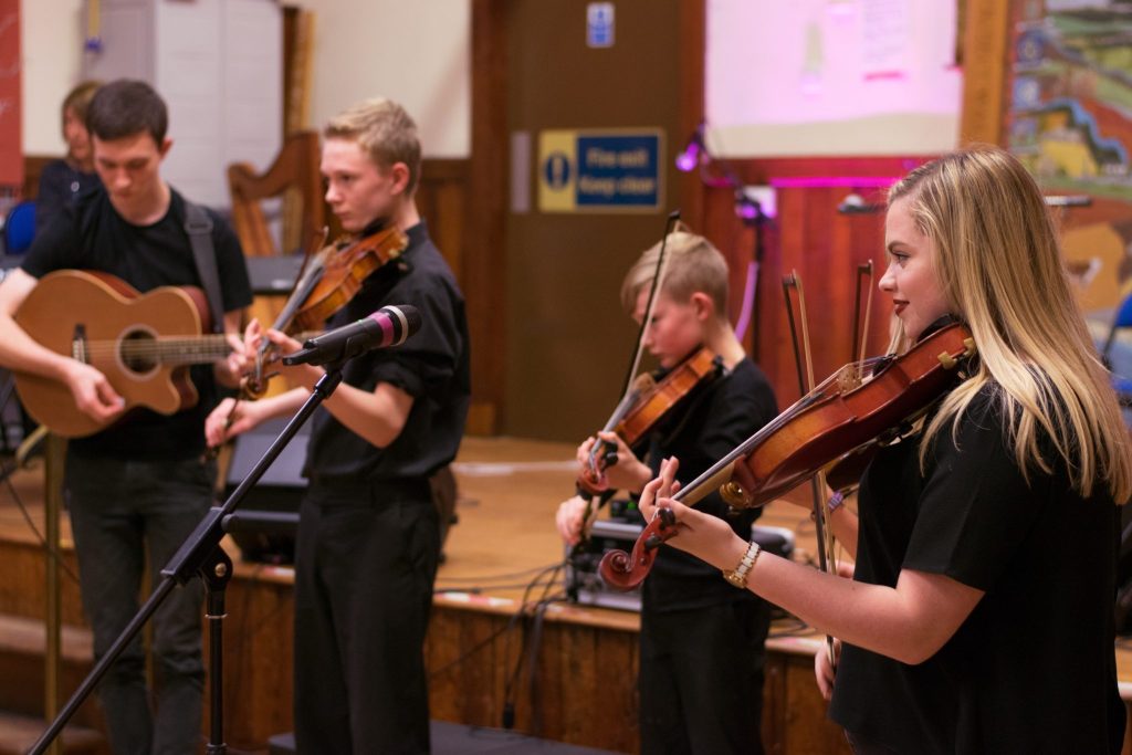Kiltearn Fiddlers perform at Diamond Jubilee Hall in Evanton.