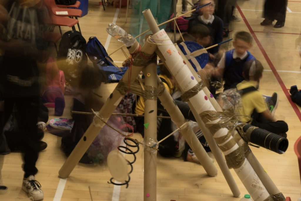 Pupils at Banff Academy create their own musical instruments from scrap.